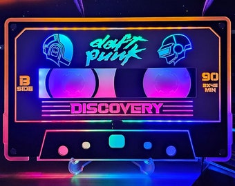 Daft Punk Cassette Tape Wall & Desk Sign | Electronic Dance Music | Thomas Bangalter |  Guy-Manuel de Homem-Christo | Daft Punk Helmets