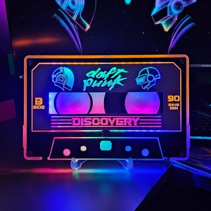 Daft Punk Cassette Tape Wall & Desk Sign | Electronic Dance Music | Thomas Bangalter |  Guy-Manuel de Homem-Christo | Daft Punk Helmets