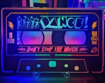 Retro Cassette LED Neon Sign: 80s Pop Art Decor