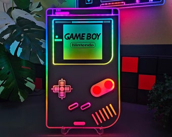 Changable Animated GAMEBOY Light Up | Nintendo Neon Sign | Great Gift for Gamers | Retro Gameroom Decor