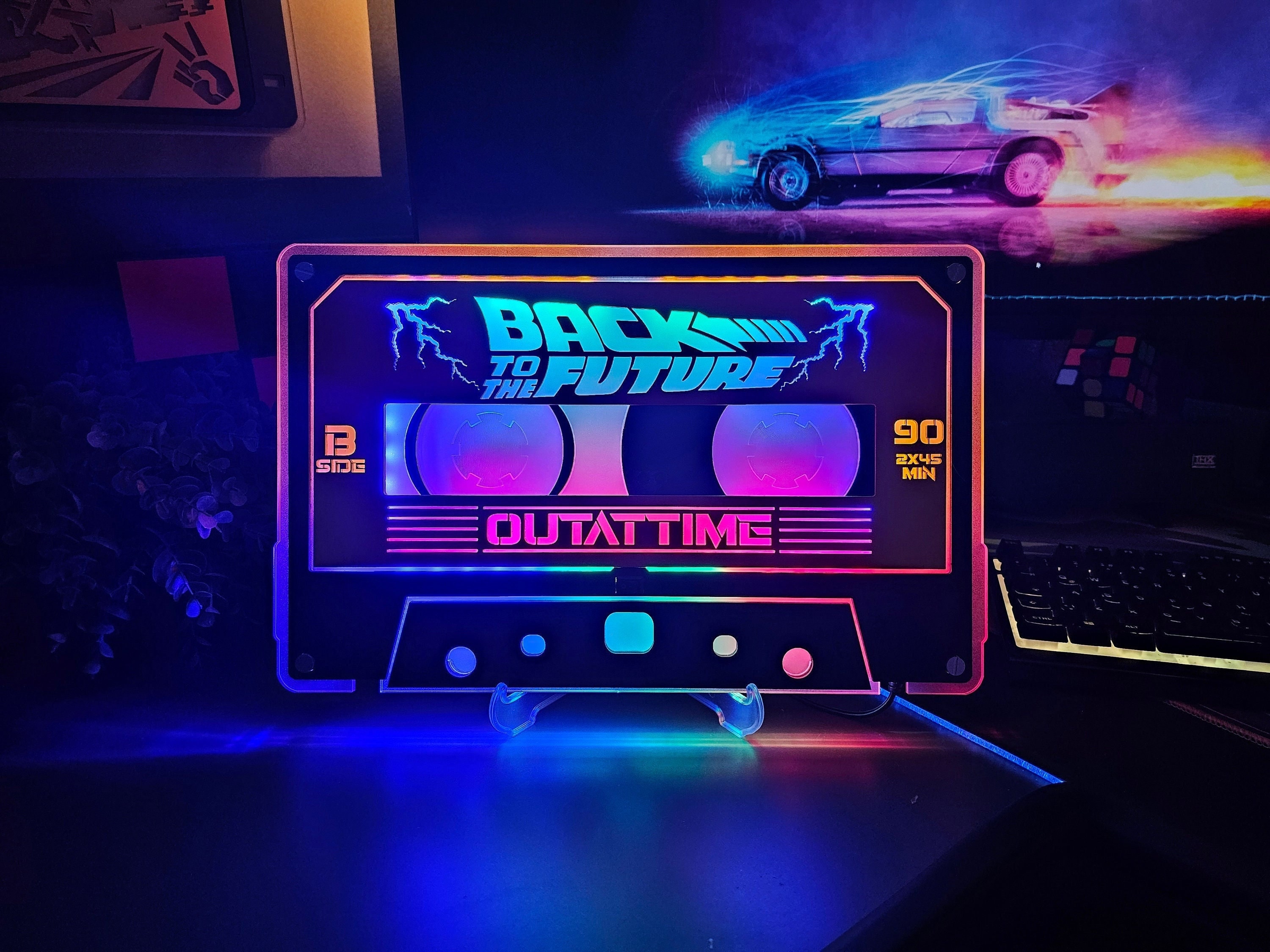 バック・トゥ・ザ・フューチャー ネオンカセット LED サイン：80年代