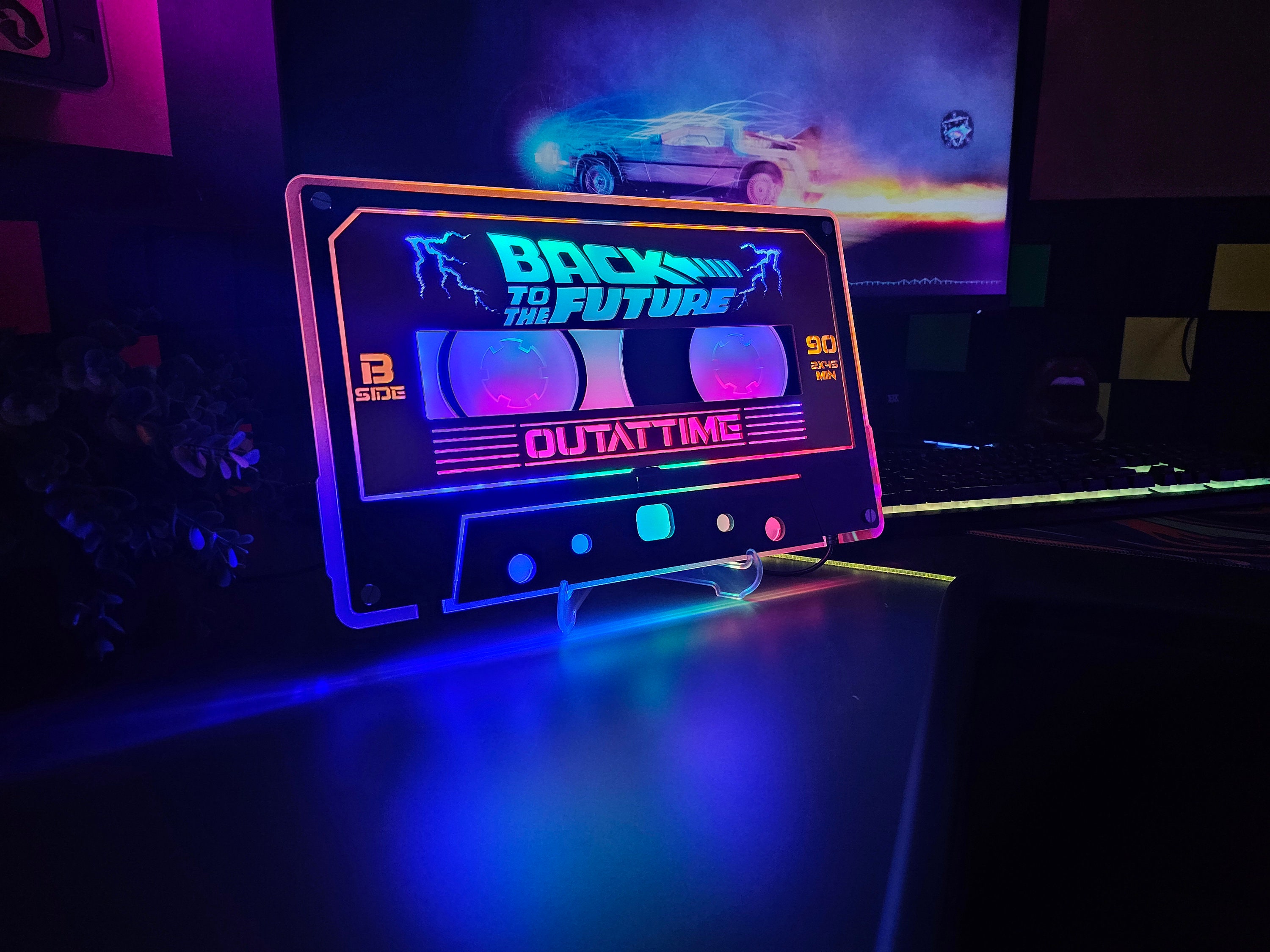 バック・トゥ・ザ・フューチャー ネオンカセット LED サイン：80年代