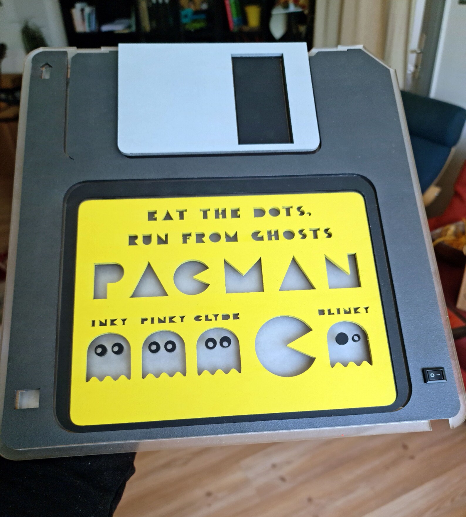 Floppy Disk Retro Game Room Setup with Pacman Inspired Design Etsy
