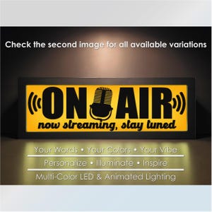 Personalized ON AIR LED Lightbox: Custom Studio Sign with Animated Lighting