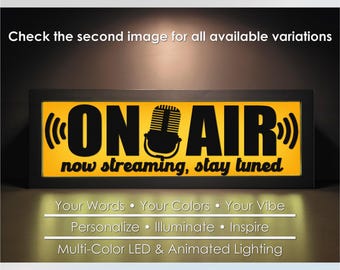 Gepersonaliseerde ON AIR led-lichtbak: op maat gemaakt studiobord met geanimeerde verlichting