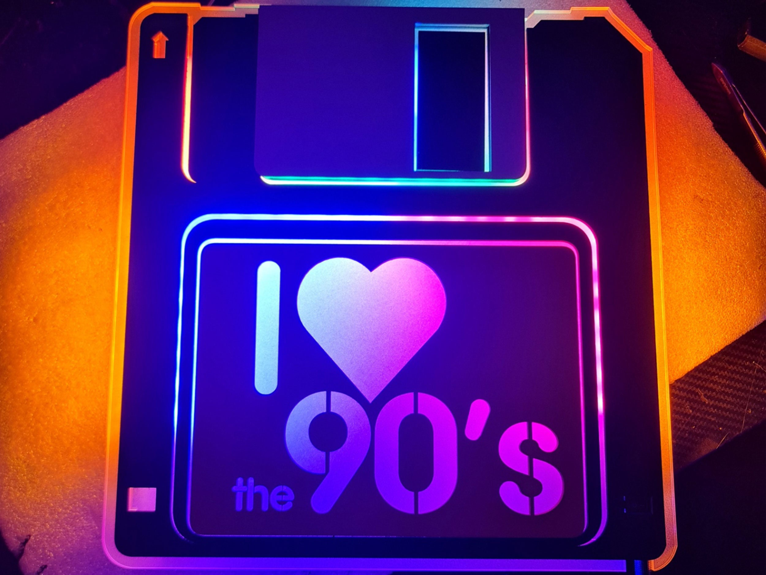 I Love 90s Floppy Disk LED Wall Sign - Retro Neon Decor - Etsy