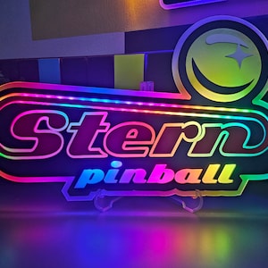 Pinball Logo LED Neon Sign: Animated Game Room Wall Art