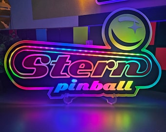 Pinball Logo Sign w/ Changeable Animation Light | Led - Neon Game Room Wall, Desk & Shelf Art