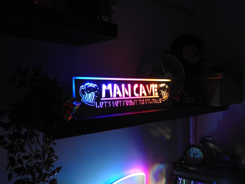 Custom MAN CAVE Led Sign With Color Changing Option Mancave - Etsy