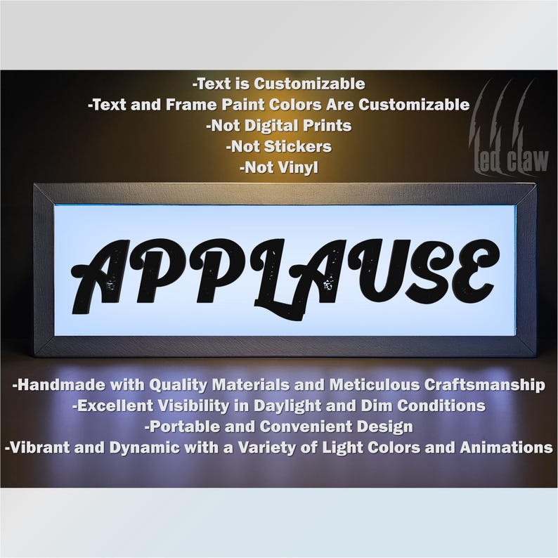 All-color APPLAUSE Light Sign: Dynamic Lighting for Celebrations and ...
