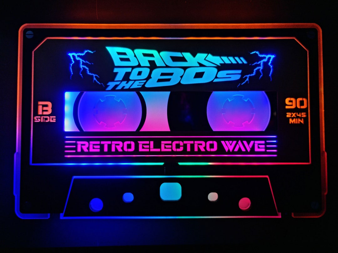 Synthwave Cassette Tape LED Light-up Art: Retro 80s Neon Desk & Wall ...