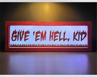 GIVE 'EM HELL, retro-lichtbak voor kinderen: dagelijkse dosis grit, inclusief alle kleuren