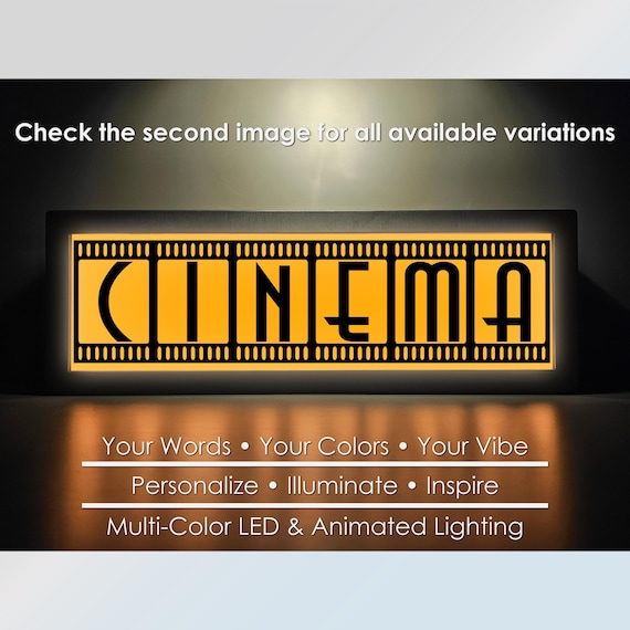 パーソナライズされた映画館のライトボックス：レトロなLED映画館の