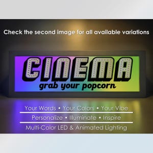 Cinema LED Sign: Personalized Movie Night Decor