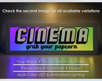 Letrero LED de cine: decoración personalizada para noches de cine