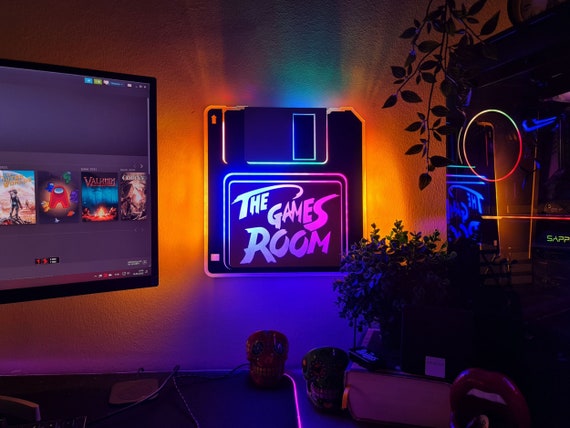 setup at night !  Game room design, Gaming room setup, Video game
