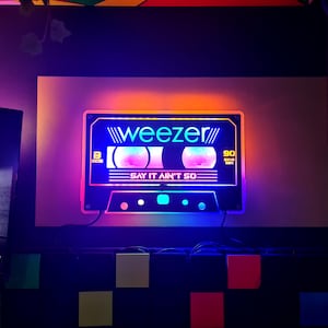 Weezer Cassette Tape Light: 90s Retro Decor, Alternative Rock Gift