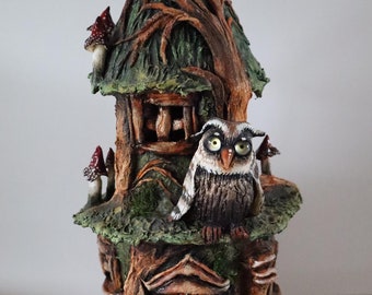 Casa de hadas de fantasía, decoración hecha a mano, OOAK