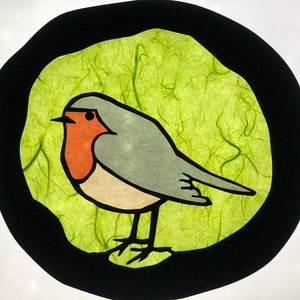 Robin / Bird / Waldorf / transparent / Window Picture / window Mural  / season table / nature Table