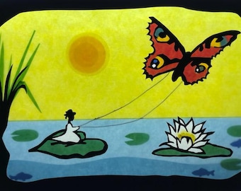 Thumbelina / Waldorf  / fairy tale / transparent / Window Picture / window Mural  / season table / nature Table