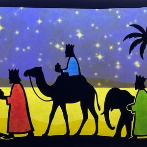 Kerststal van de Drie Wijzen / Waldorf / transparant / raamdecoratie / raamdecoraties / kersttafel