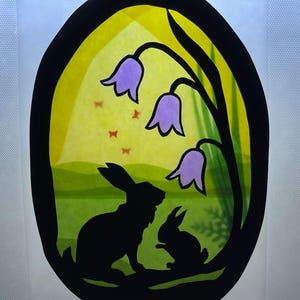 Spring and easter Bunny / Waldorf / transparent / Window Picture / window Mural  / season table / nature Table