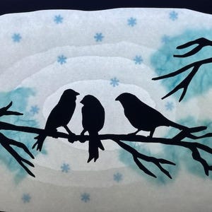 Birds wintertime / Waldorf / transparent / Window Picture / window Mural  / season table / nature Table