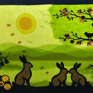Spring and eastern  / Waldorf / transparent / Window Picture / window Mural  / season table / nature Table