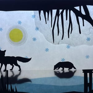 Inverno allo stagno/Waldorf/trasparente/immagine per finestra/immagine per finestra/immagine per finestra/pastore/tavola stagionale