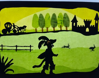 Puss in Boots / Waldorf  / fairy tale / transparent / Window Picture / window Mural  / season table / nature Table