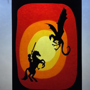 San Michele con drago/autunno/trasparente/immagine per finestra/carta/decorazione/immagine per finestra
