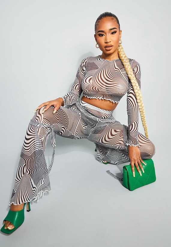 Women Flares Retro Geometric Festival 