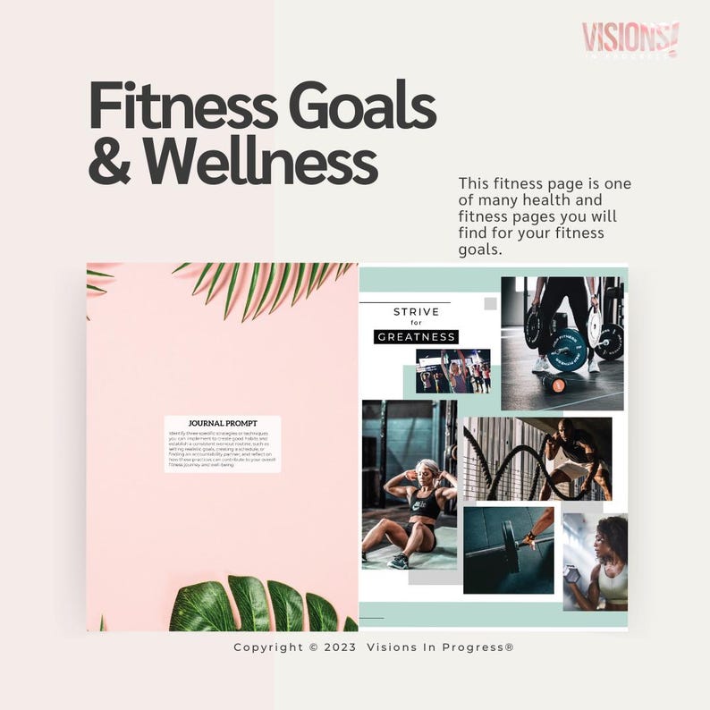 Vision Board Book & Kit "Visions In Progress": Magazine, Poster Board, Washi Tape | Goal Planner image 15