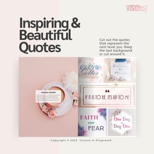 Vision Board Book & Kit "Visions In Progress": Magazine, Poster Board, Washi Tape | Goal Planner image 3