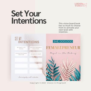 Vision Board Book & Kit "Visions In Progress": Magazine, Poster Board, Washi Tape | Goal Planner image 6