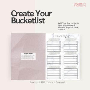 Vision Board Book & Kit "Visions In Progress": Magazine, Poster Board, Washi Tape | Goal Planner image 11