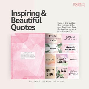 Vision Board Book & Kit "Visions In Progress": Magazine, Poster Board, Washi Tape | Goal Planner image 4