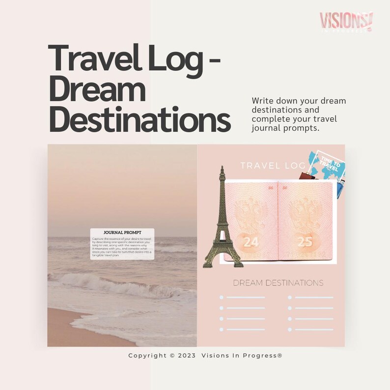 Vision Board Book & Kit "Visions In Progress": Magazine, Poster Board, Washi Tape | Goal Planner image 14