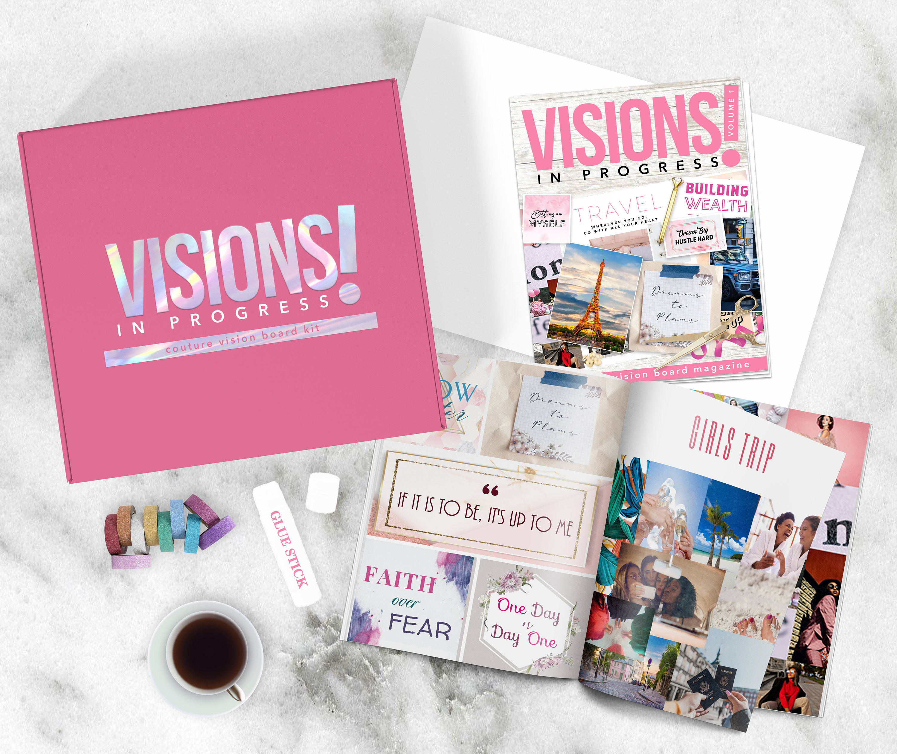 Vision Board Kit Goal Planning, Affirmations, Manifesting, Visions in  Progress Magazine Gift for Her Planner, Scrapbook Art 