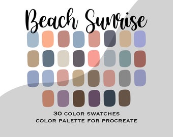 Beach Sunrise color palette // Color palette for Procreate