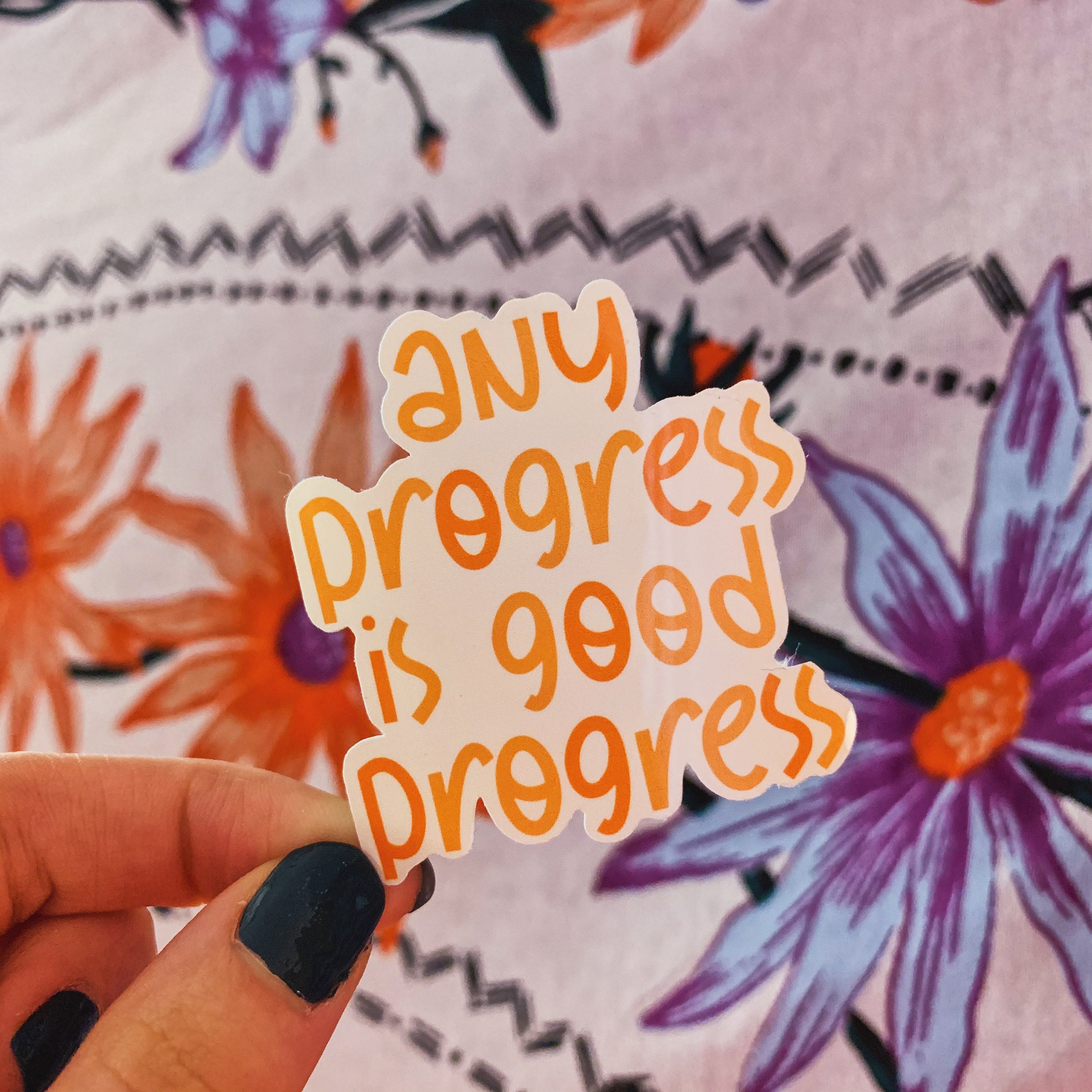Any progress is good progress sticker water bottle sticker etsy