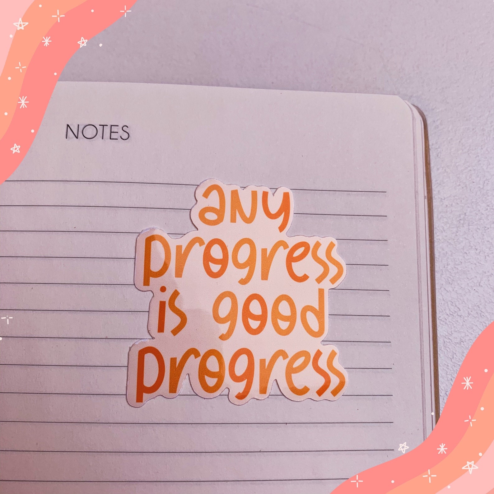 Any progress is good progress sticker water bottle sticker etsy
