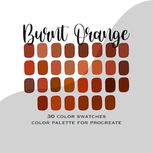 Burnt orange color palette // Downloadable color palette for Procreate