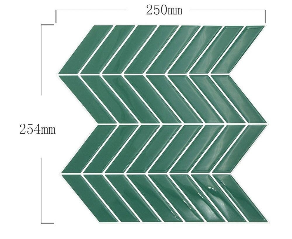 Diy Green Leaf Wall Peel N Stick Tile Stickers Waterproof Etsy Australia