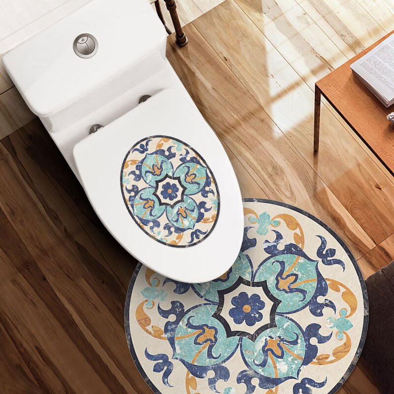Buy DIY Toilet Floor Boho Peel and Stick Decal Seat Bathroom Decor Sign
