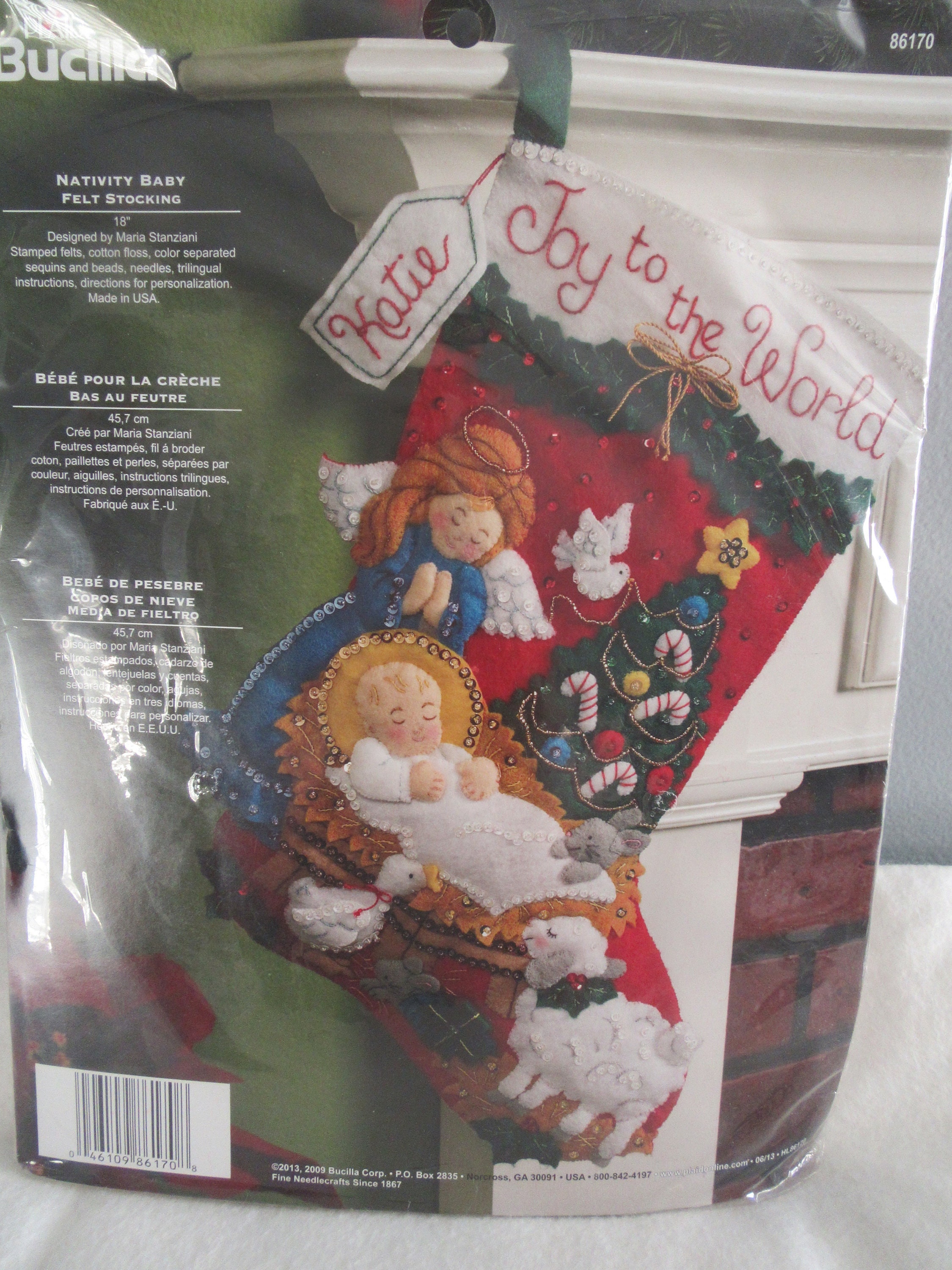 Bucilla 3 KINGS HOLY NATIVITY Felt Christmas Stocking Kit-F.D. OOP