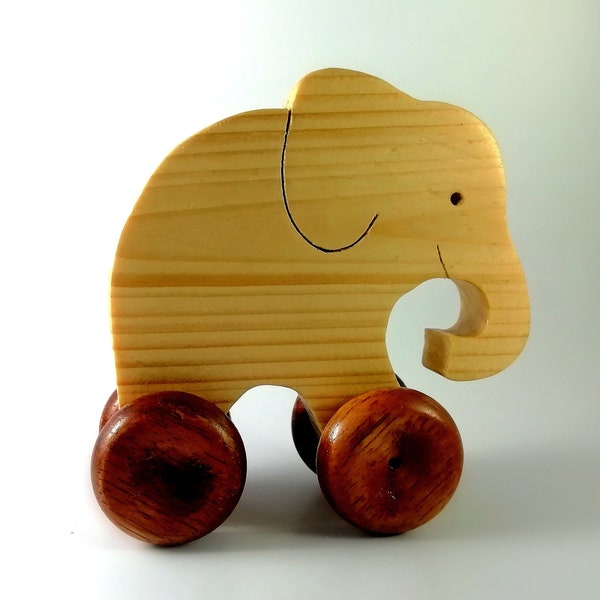 wooden handmade toy Animals on wheels for Kids
