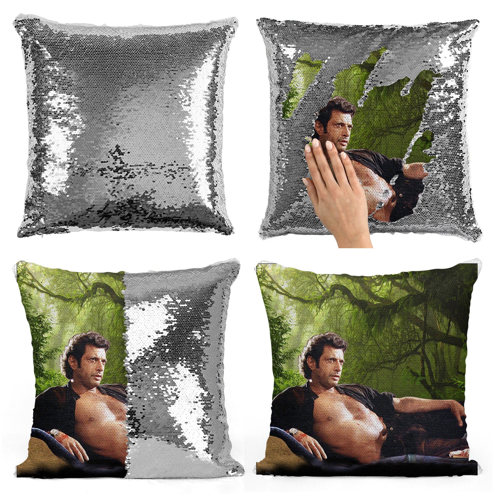 Sequin jeff goldblum pillow Clearance