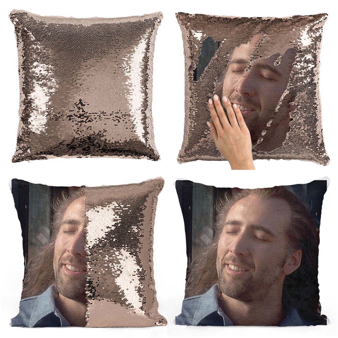 The Nicolas Cage Con Air sequin pillow sequin Pillowcase Two | Etsy