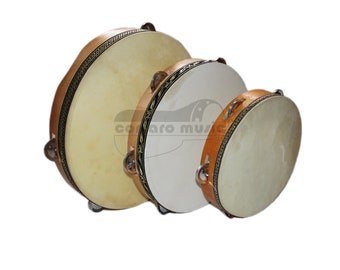 Def/Riqq Goat-Skin Head, Double Row Cymbals 3 sizes (8.7"-10"-12.6") Free Fedex Shipping to US & Germany